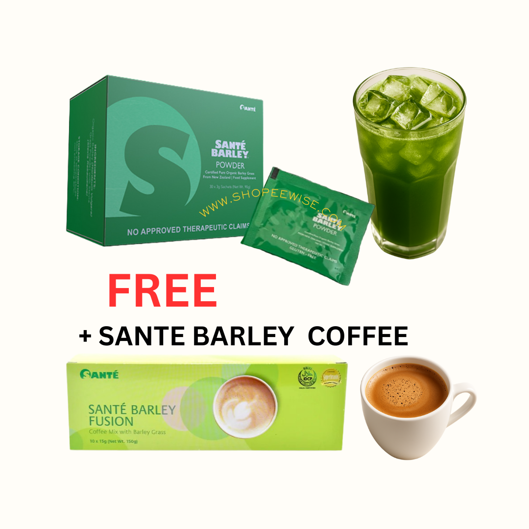 Sante Hot Combo: Barley Juice + Free Coffee!