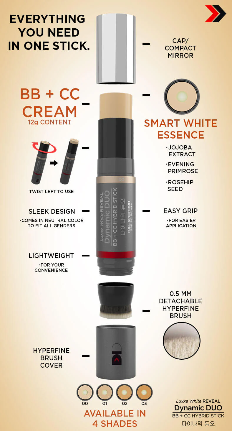 White Reveal Dynamic Duo Bb + Cc Hybrid Stick - SPF 50 PA+++ SHADE 03