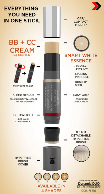 White Reveal Dynamic Duo Bb + Cc Hybrid Stick - SPF 50 PA+++ SHADE 03