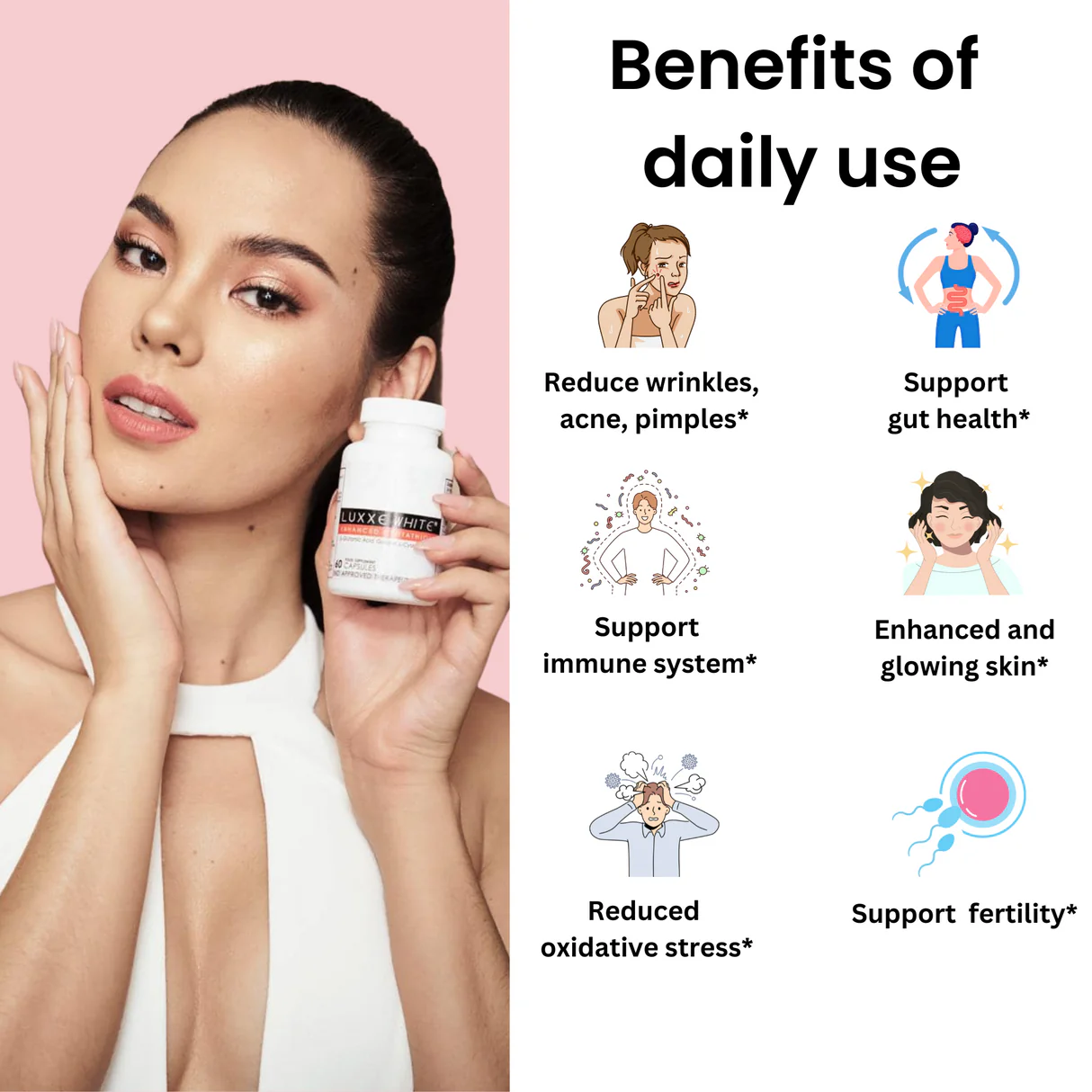 LUXXE WHITE (Enhanced Glutathione) 60 Capsules 775mg ShopeeWise LUXXE WHITE (Enhanced Glutathione) 60 Capsules 775mg ShopeeWise